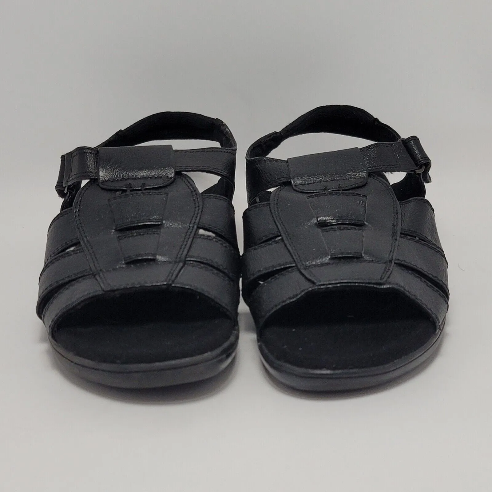 Dr Scholls Womens Double Air Pillow Fisherman Slingback Black Leather Sandals 10 - Image 5