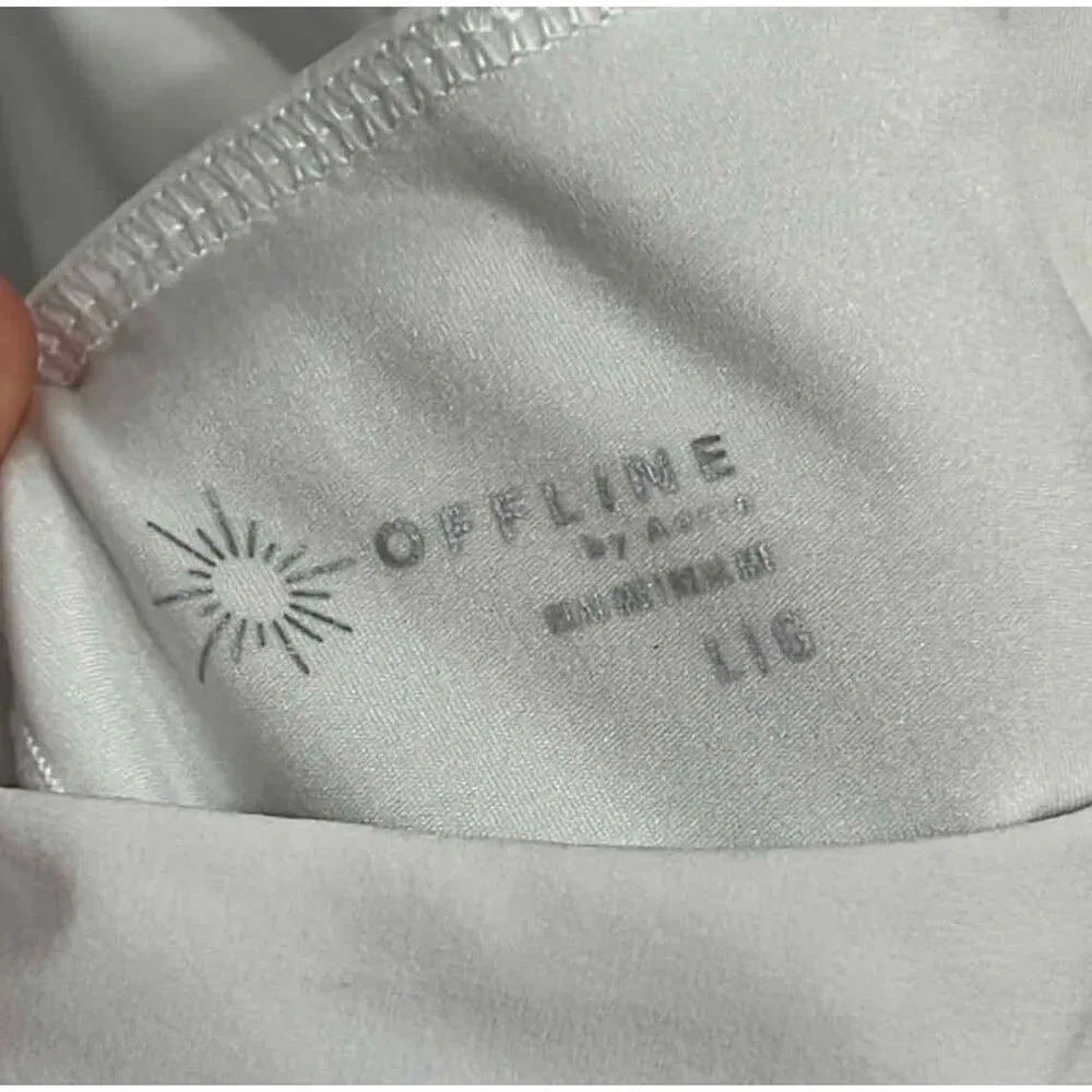 OFFLINE BY AERIE Tennis Dress White Sleeveless Ruffle Hem LARGE Soft Support - Image 11