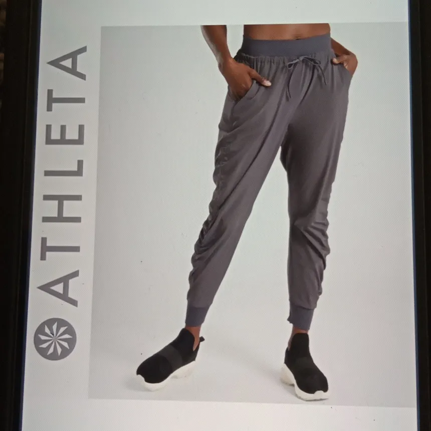 Athleta Attitude Pant Ruched Jogger Mauve Yoga Dance Travel Gym Womens Sz 14 - Image 9