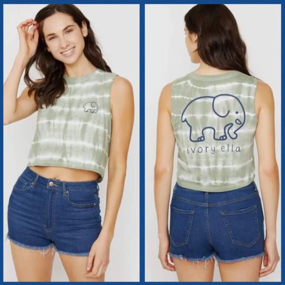 IVORY ELLA | Lily Pad Cropped Tie Dye Tank Tee XL - Image 3