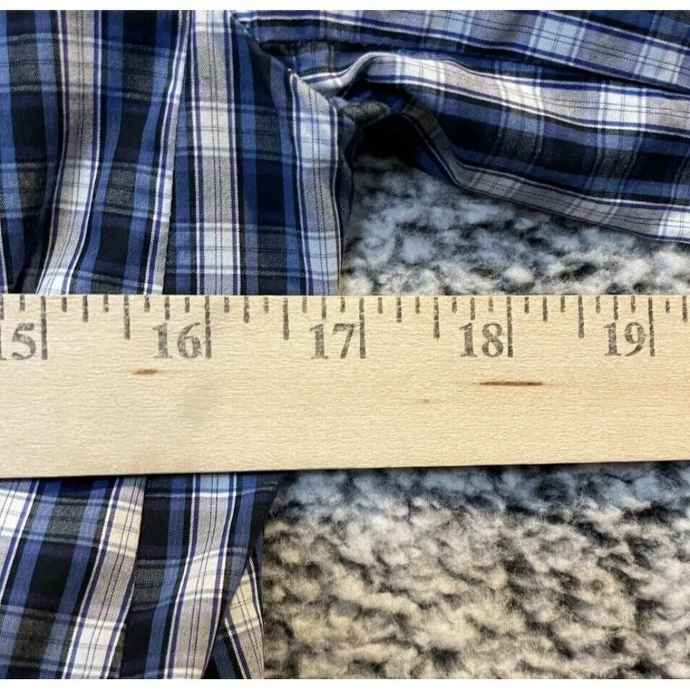 Banana Republic Womens Size Small Blue Plaid Shirt‎ Blazer Jacket Preppy Office - Image 3