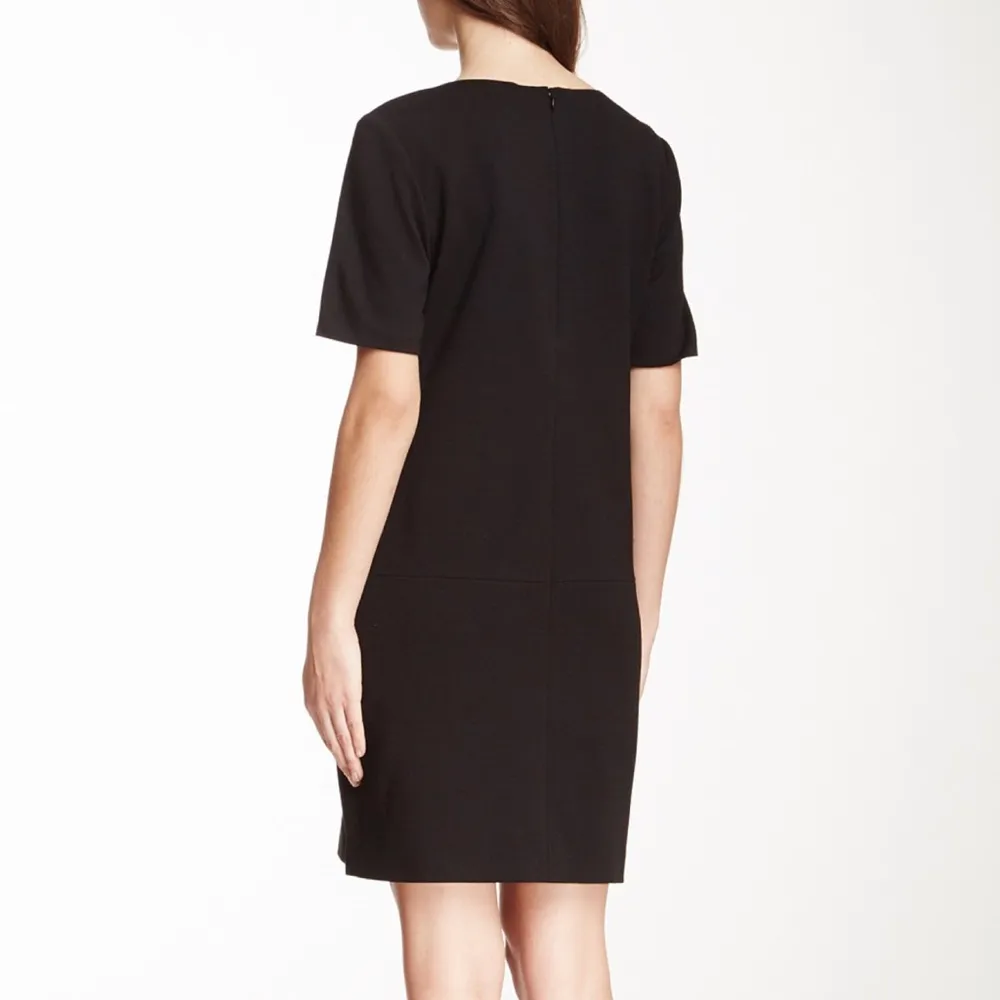 Tibi Italian ponte split neck black dress - Image 5