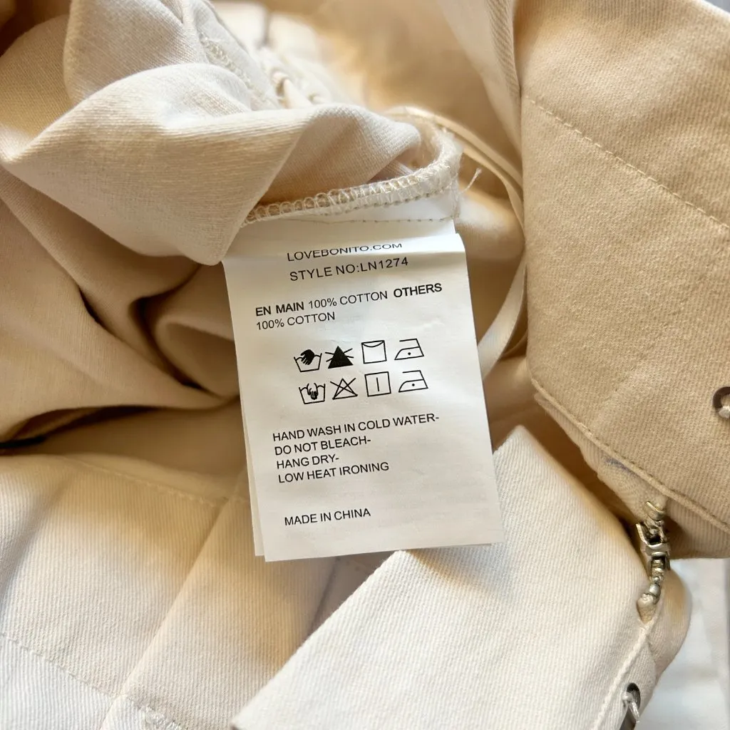 Love Bonito Macey Paperbag Super High Waisted Shorts in Cream Size S NWT - Image 9