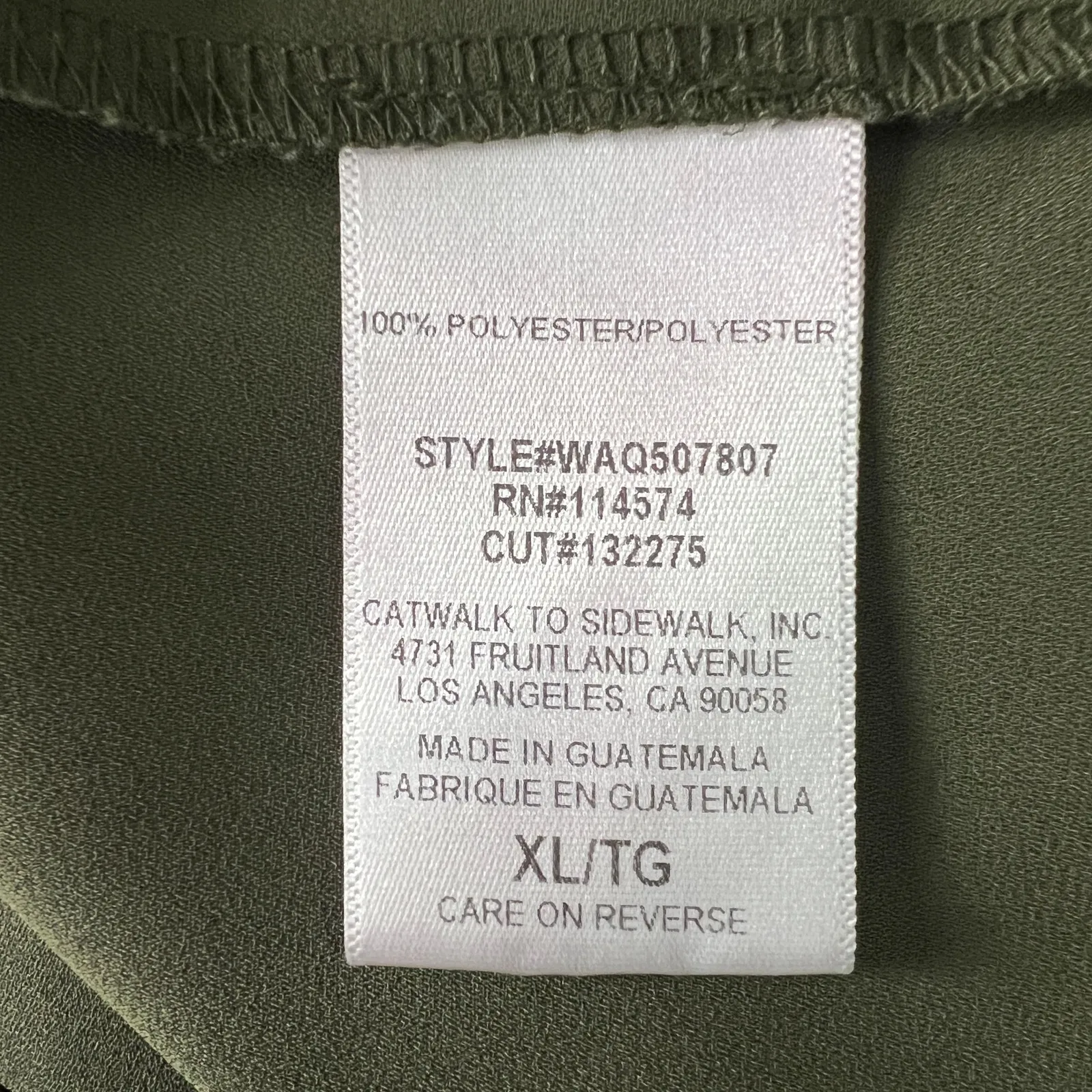 Ro & De Women's Pullover Olive Green Top Size XL - Image 5