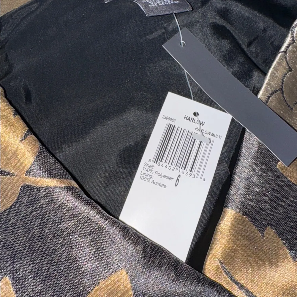 CHELSEA & THEODORE Harlow Jacket Size 6 Black Floral Cropped Metallic 3/4 sleeve - Image 8