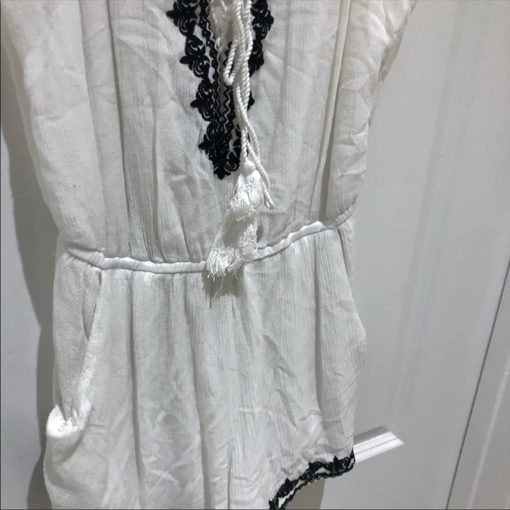 LA Hearts Lace Up Romper White Coverup S - Image 11
