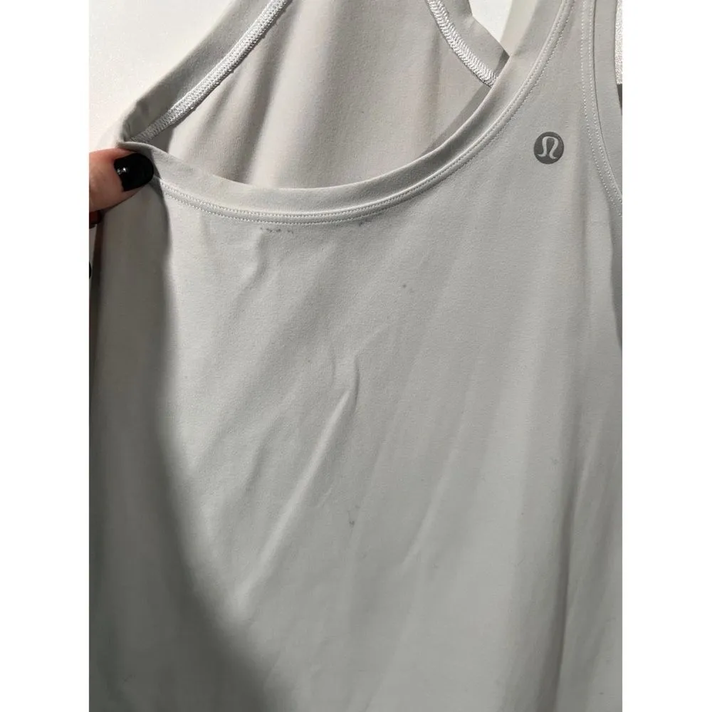 Lululemon Cool Racerback Shorter Length *Nulu White Racerback Tank Top Size 10 - Image 6