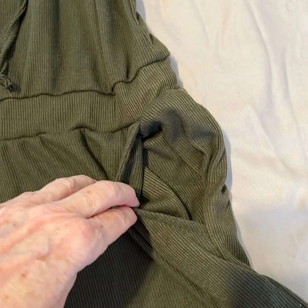 Shosho army green drawstring waist sleeveless romper pockets summer - Image 7