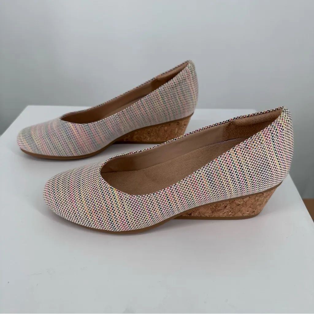 Dr. Scholls Be Ready Wedge Pumps in Multi size 8 Woven Multicolor Comfort Tan - Image 6