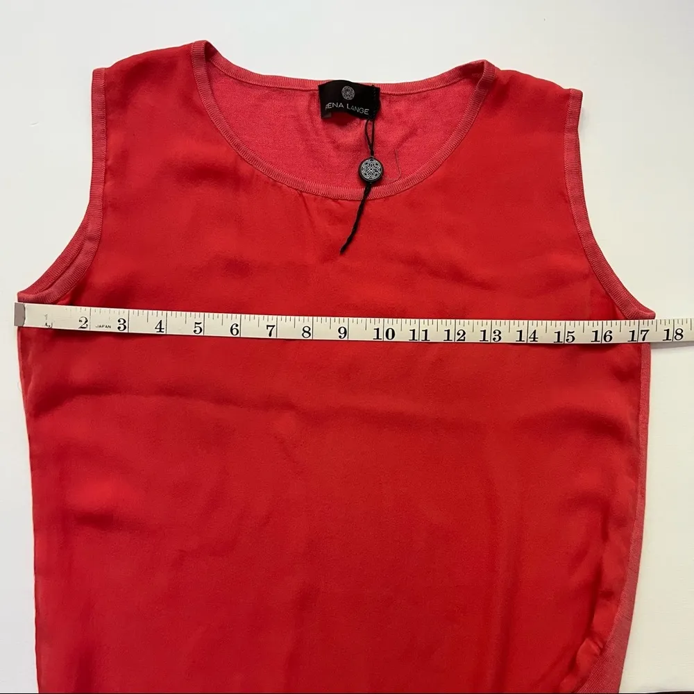 Rena Lange Coral Pink Silk Cotton Sleeveless Blouse S - Image 10