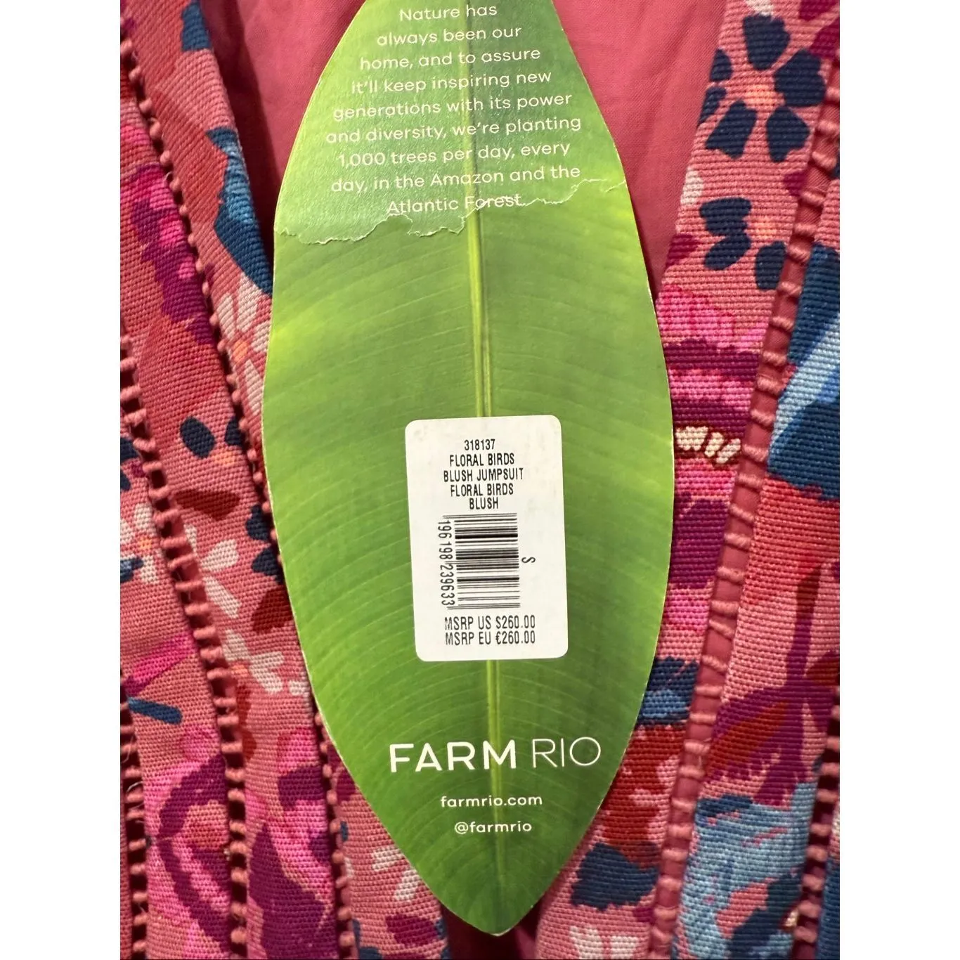 Farm Rio NWT no belt floral jumpsuit sz S - Image 5