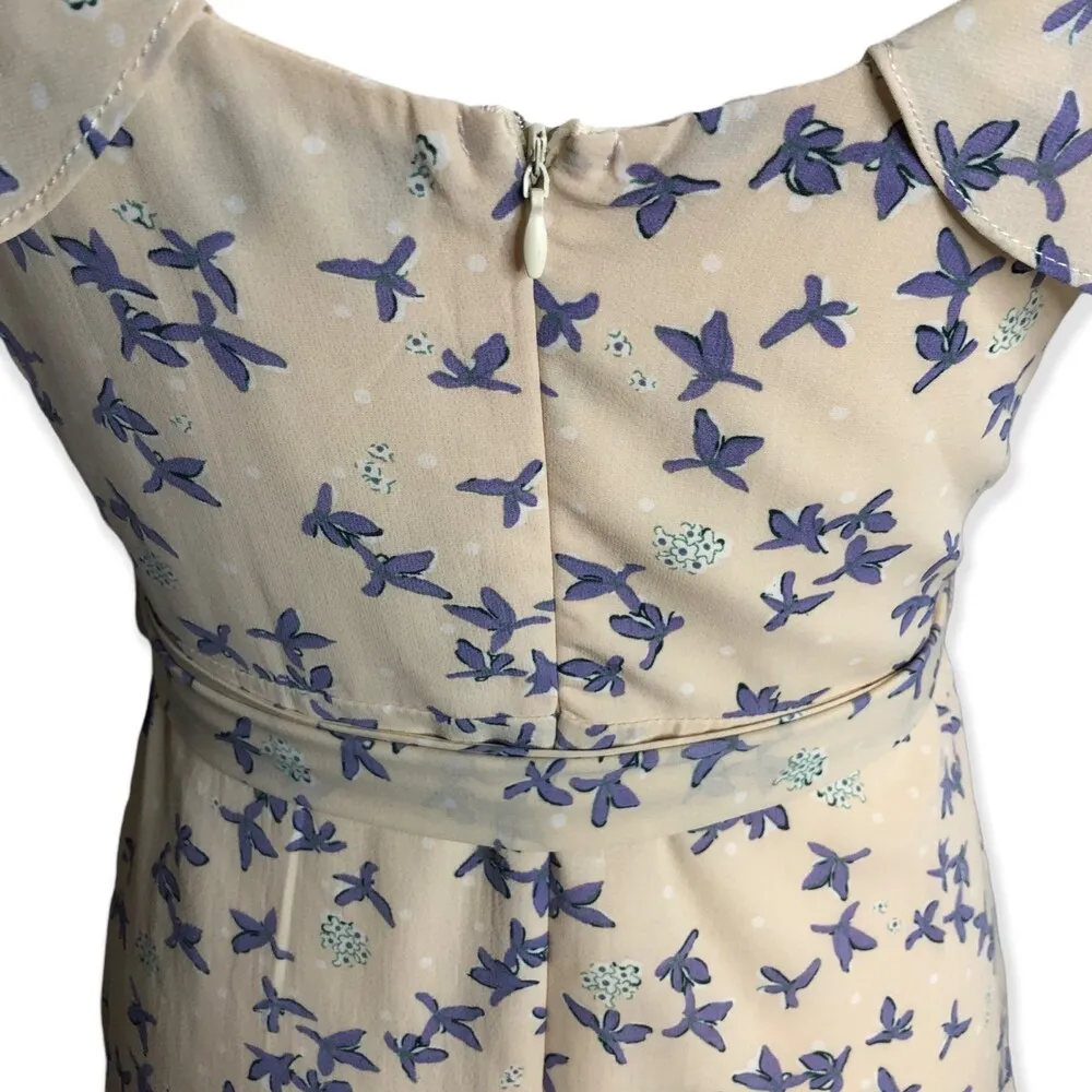 Lulus Le Quartier Nude Floral Print Ruffled Midi Dress - Image 6