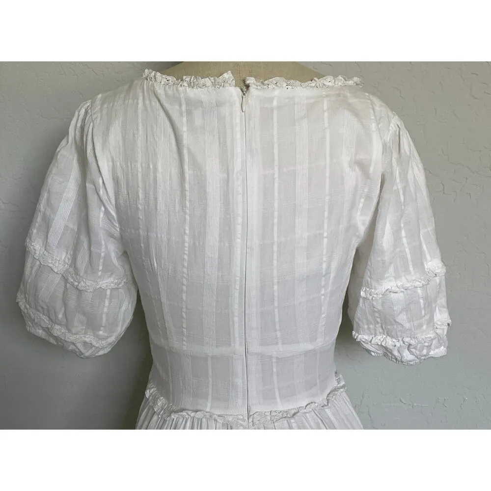 Emory Park Midi Tea Dress White Cotton - Image 10