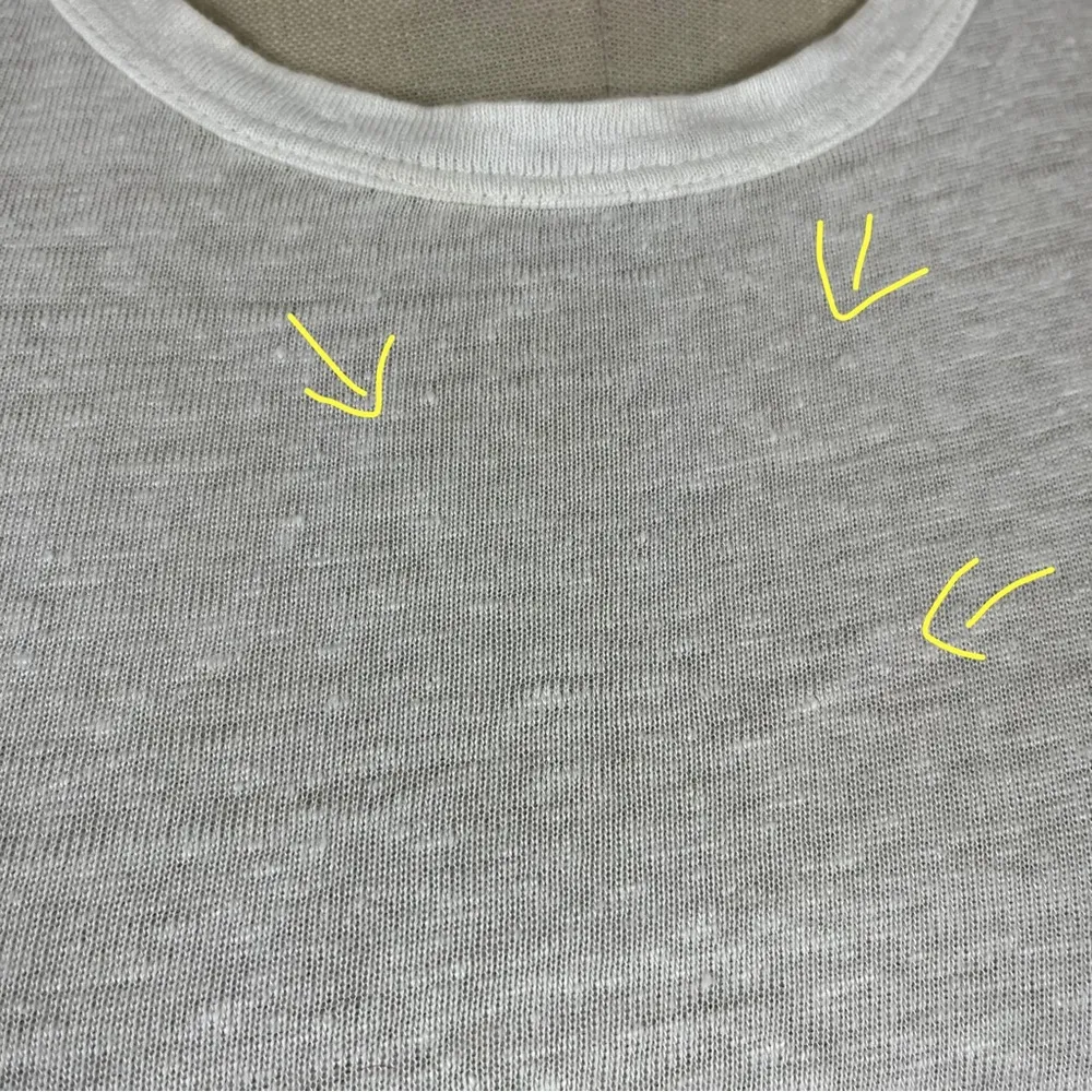 A.L.C White Linen Split Back Long Sleeve Top - Image 5