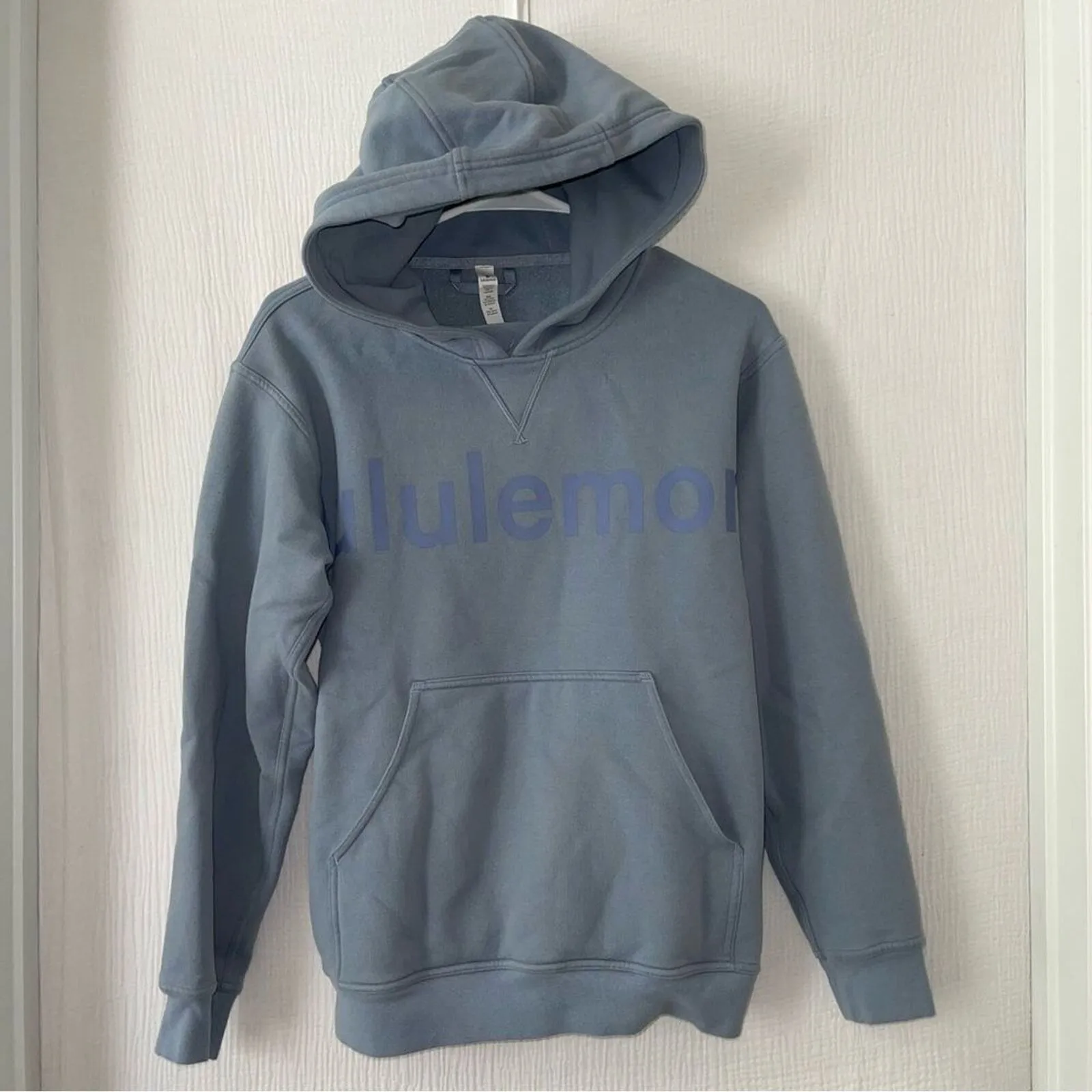 Lululemon Limited Edition All Yours‎ Logo Graphic Hoodie Sweatshirt Chambray 4 - Image 3