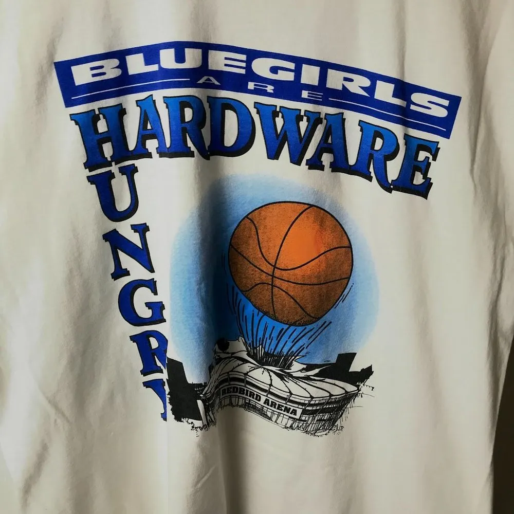 1997 98 Vintage Carthage Bluegirls Are Hardware Hungry T Shirt 90s White XL Logo - Image 7