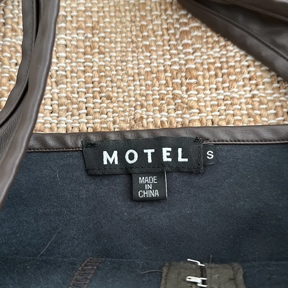 Motel Rocks Brown Leather Corset Cropped Top Small - Image 5