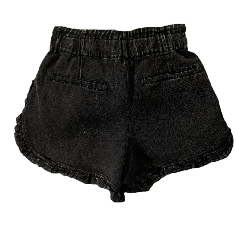 NWT GEEGEE High Waisted Denim Shorts Women Small Ruffle Distressed Chic Festival - Image 2