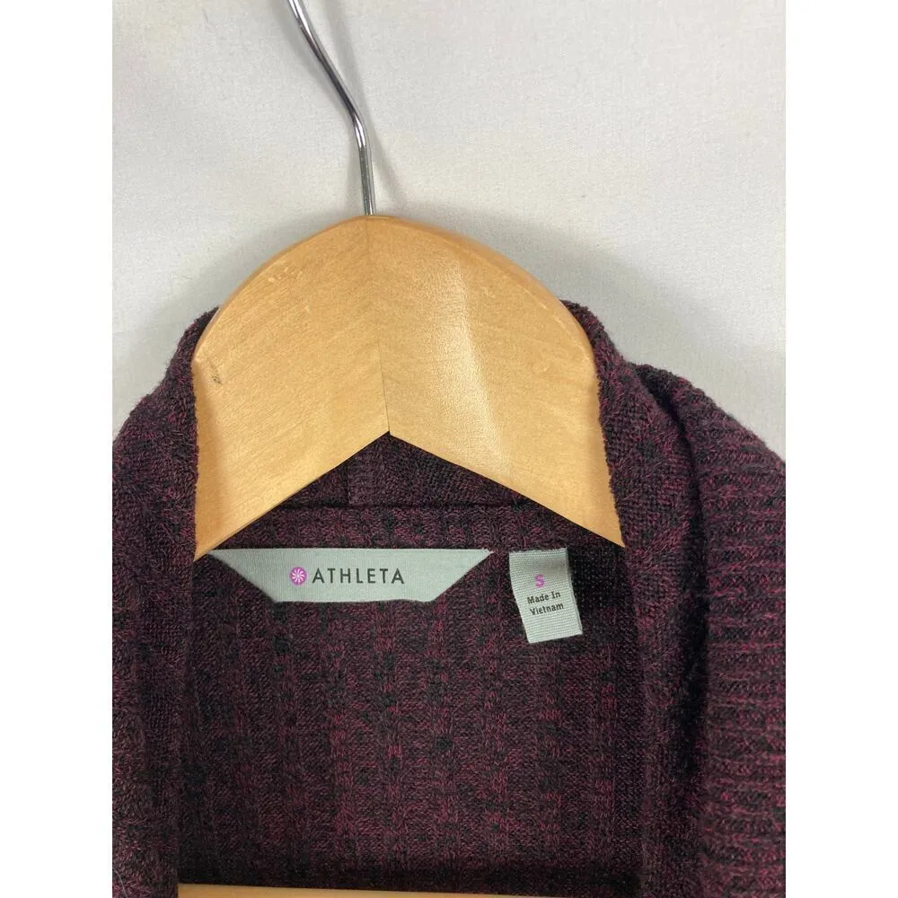 Athleta Tiburon Burgundy Cardigan Sweater Size Small - Image 4