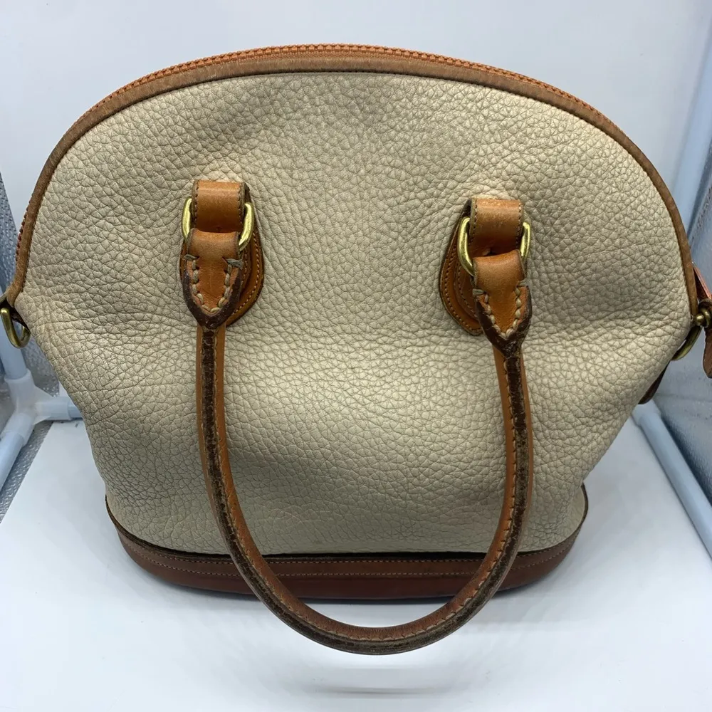 DOONEY And BOURKE white pebbled leather vintage tote bag - Image 2
