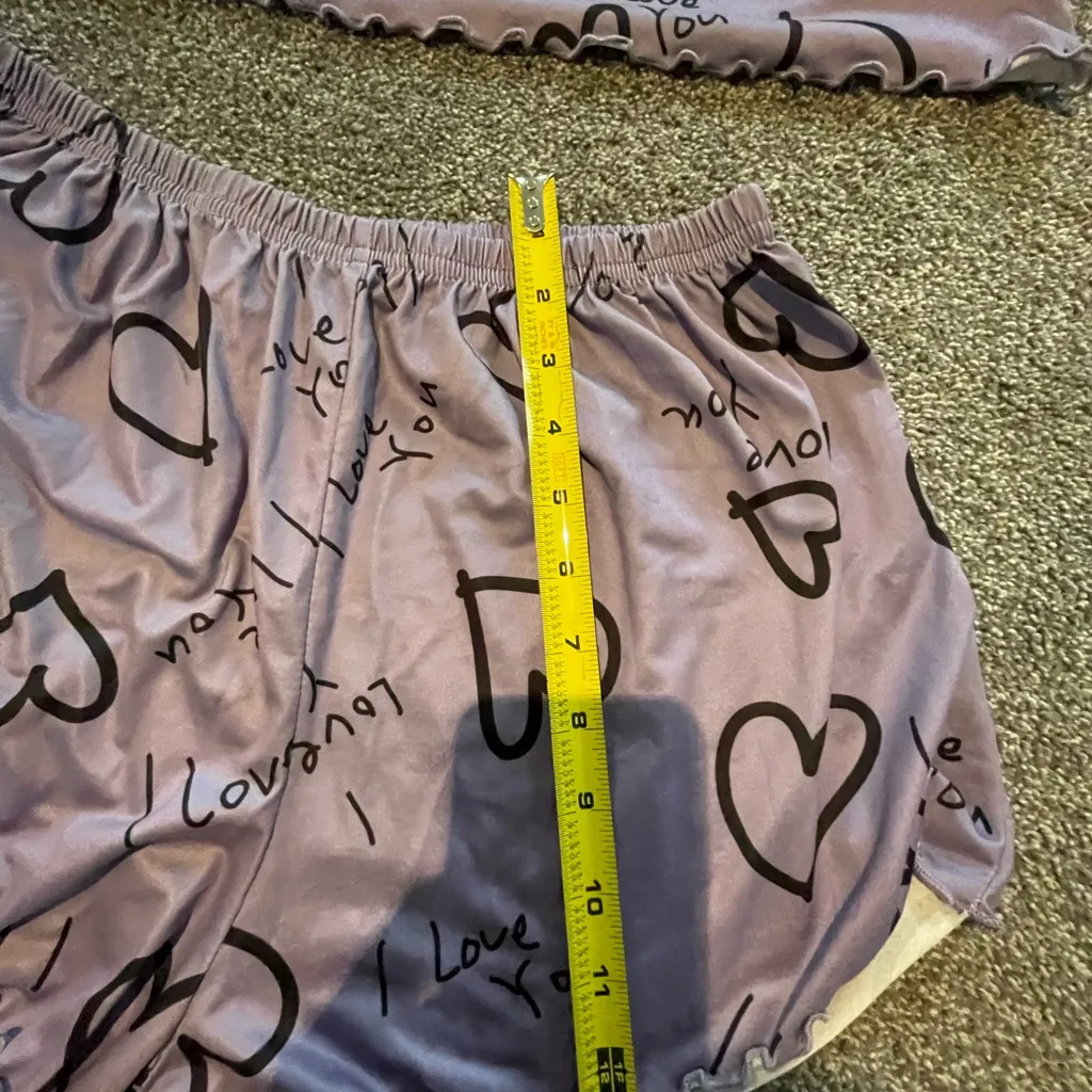 Two Piece Pajama Set: Size XL Purple - Image 6