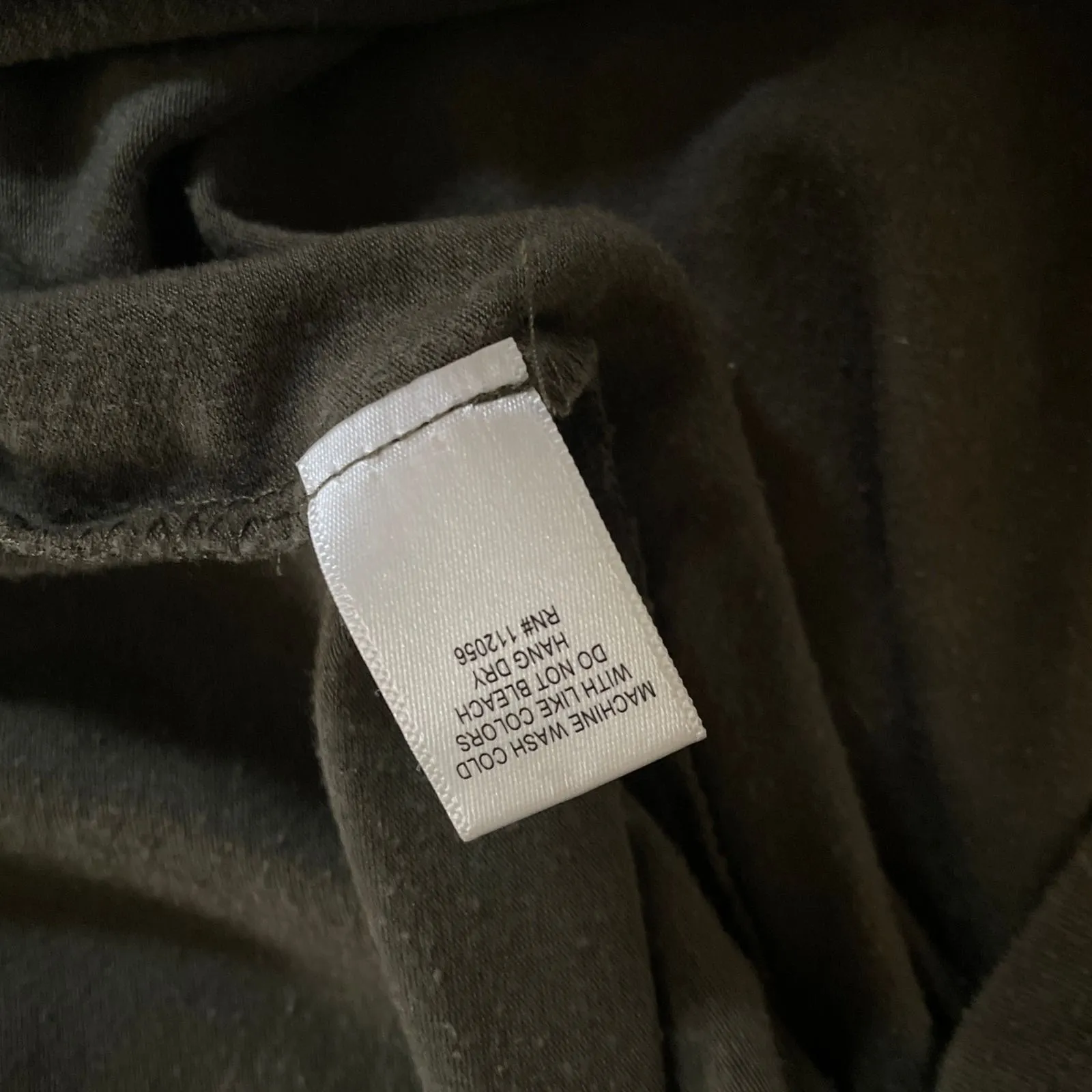 Army Green V-Neck T Shirt Dress size Medium Midi Everyday Minimalist Normcore - Image 7