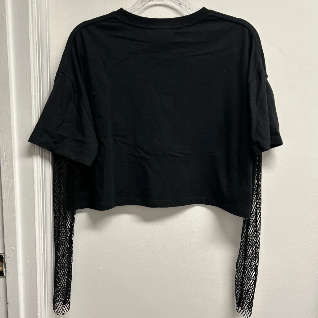 Broken Promises Black Graphic Crop Top - Image 3