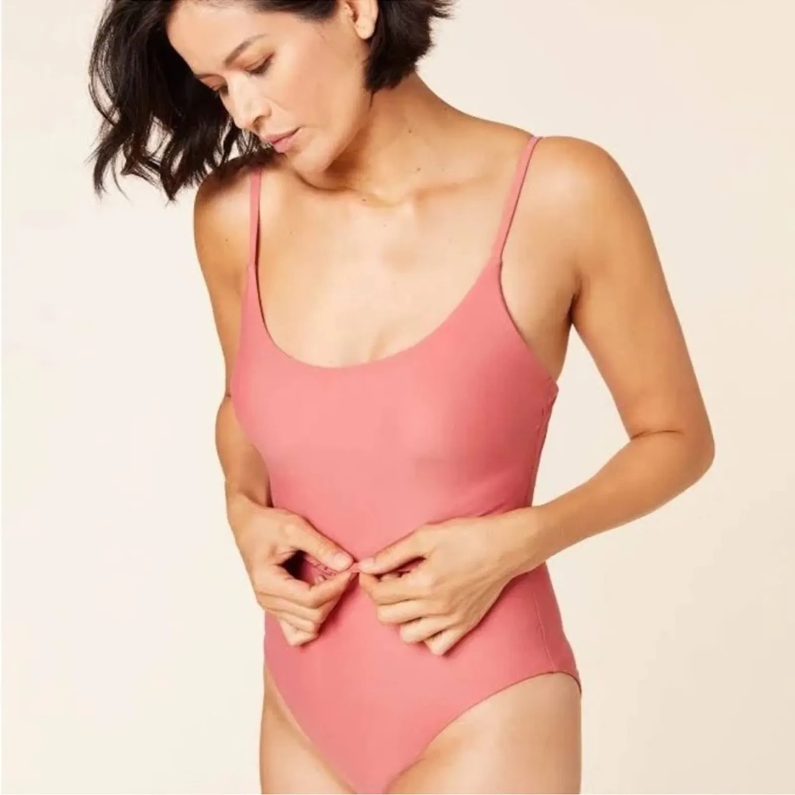 Andie Swim The Riviera Punch Belted One Piece Swimsuit NWT Size Medium Pink - Image 8