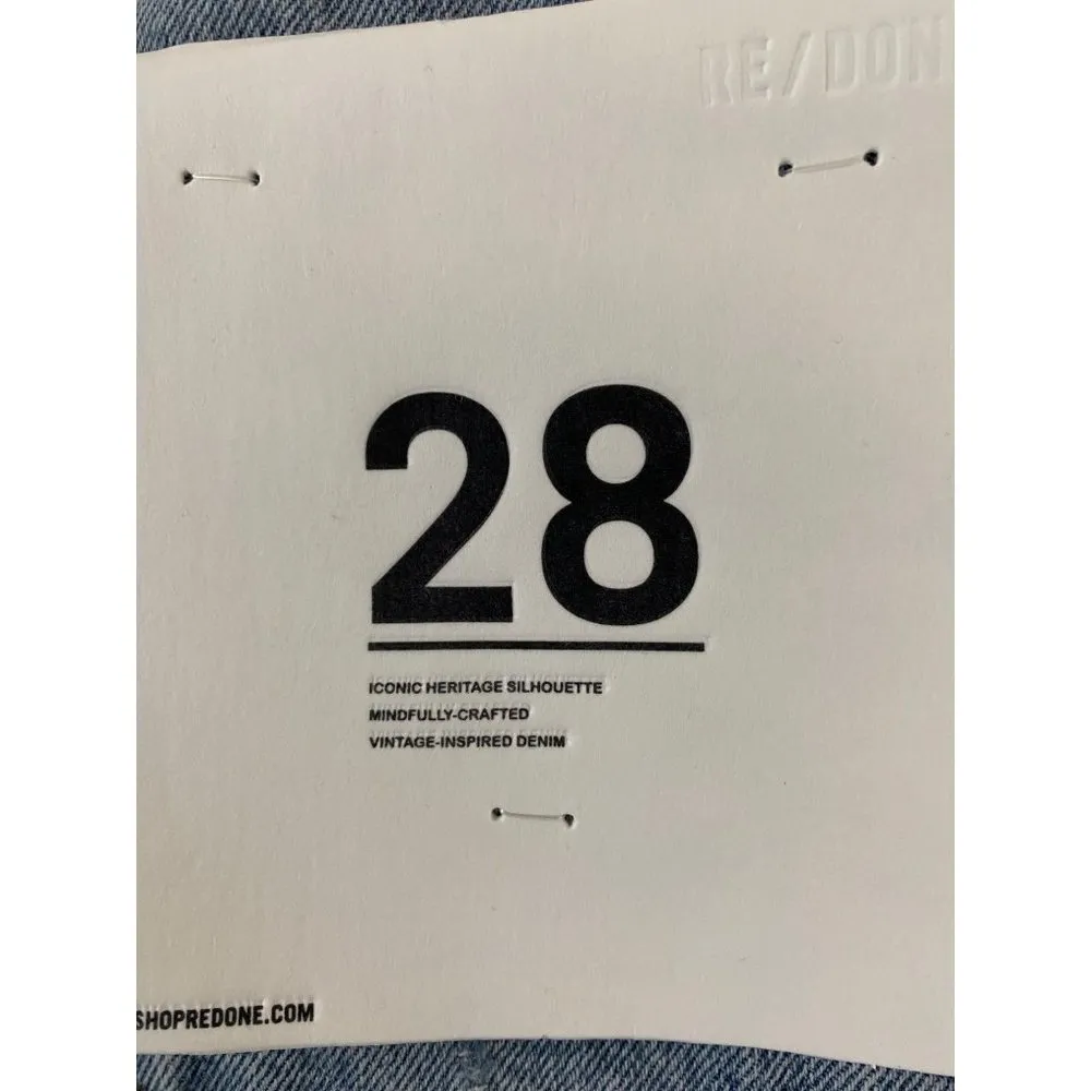 NWT $325 RE/DONE SUPER HIGH DRAINPIPE DESTROY WRECKING BLUE JEANS SZ 28 - Image 8