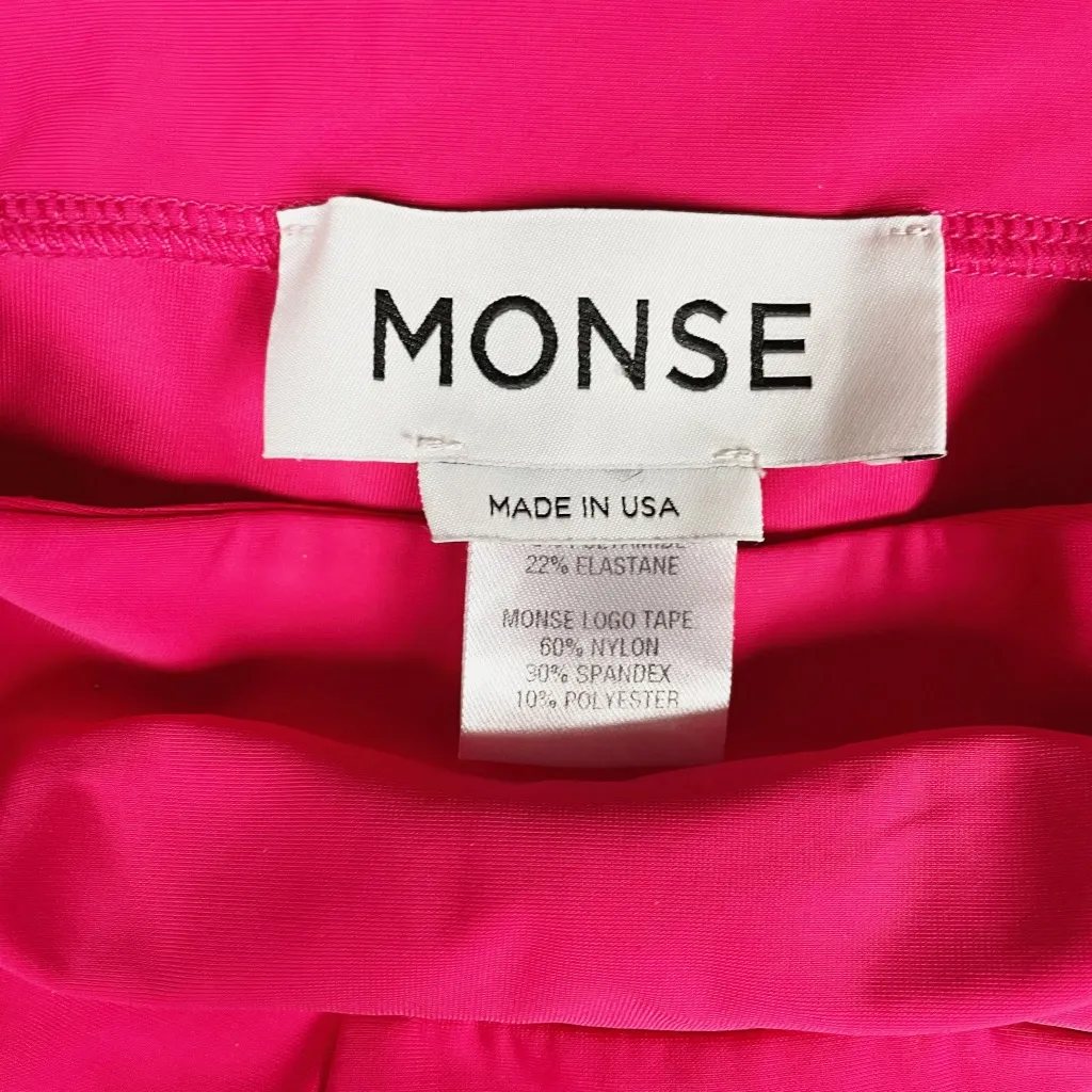 Monse Side Logo High Waisted Athletic Work Out Athleisure Leggings Carmine Rose - Image 3