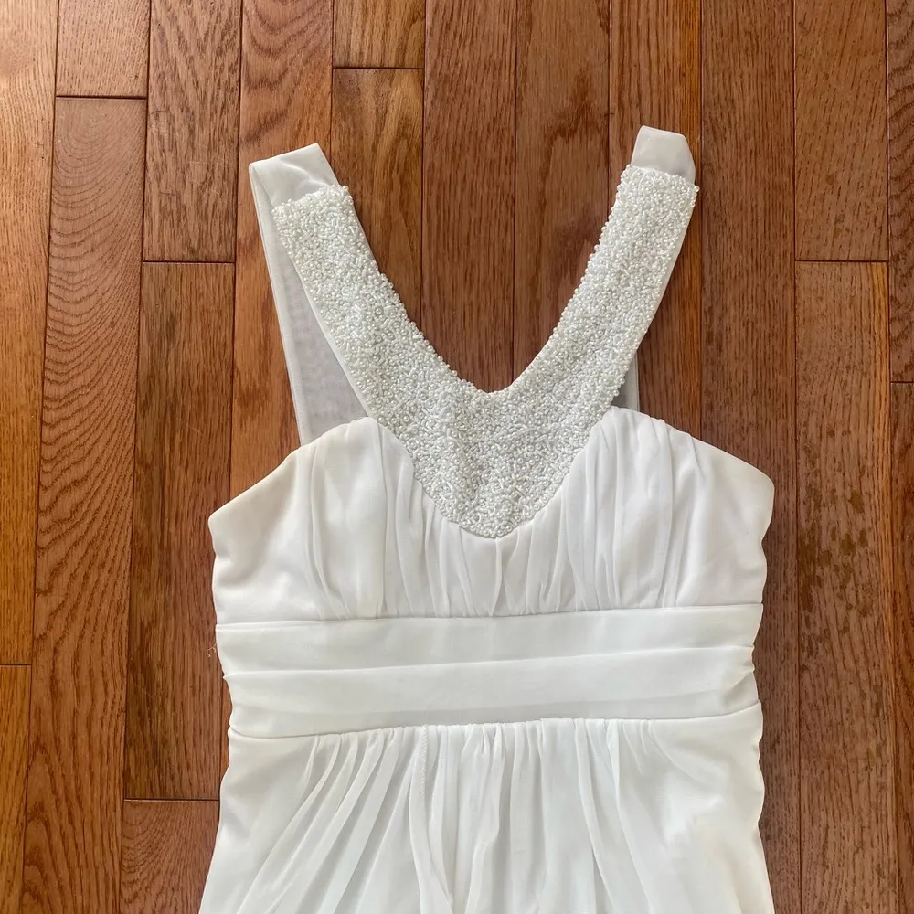 white beaded pearl formal dress - Image 6