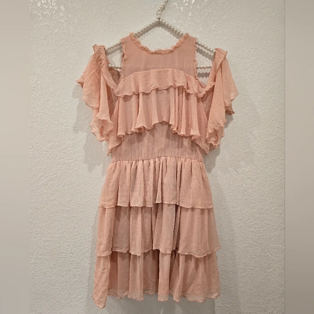 Alice + Olivia Ruffle Cold Shoulder Mini Dress Size 2 - Image 3