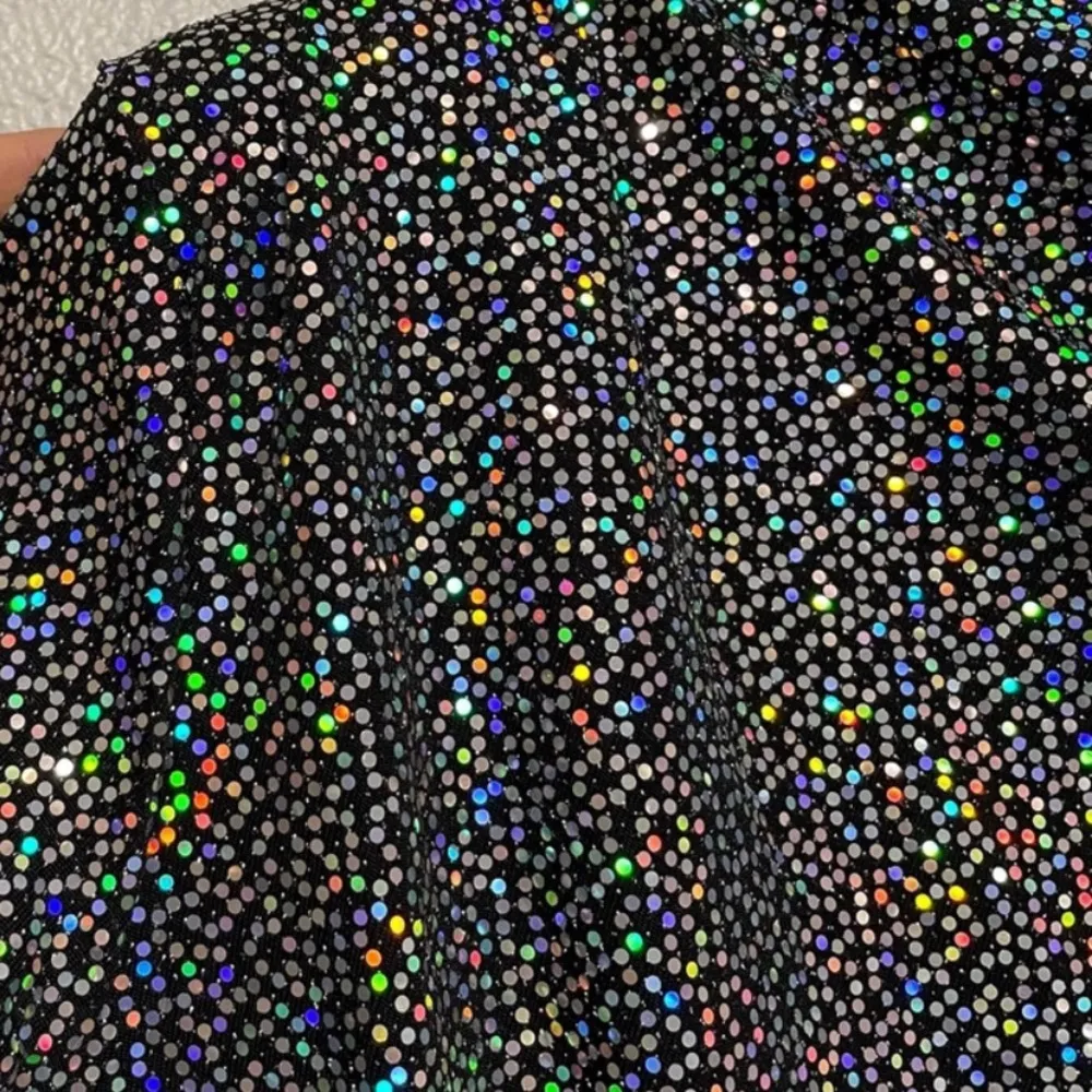 Alexia Admor Rainbow Sequin Mini Dress Long Sleeve Iridescent Keyhole Back sz 10 - Image 7