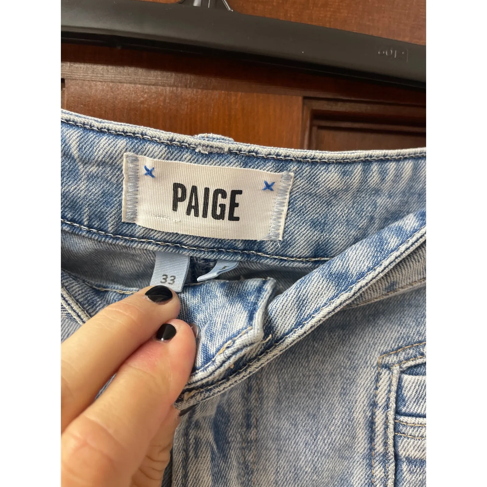 Paige Harper Ankle Zayden Distressed wide leg jeans size 33 - Image 4