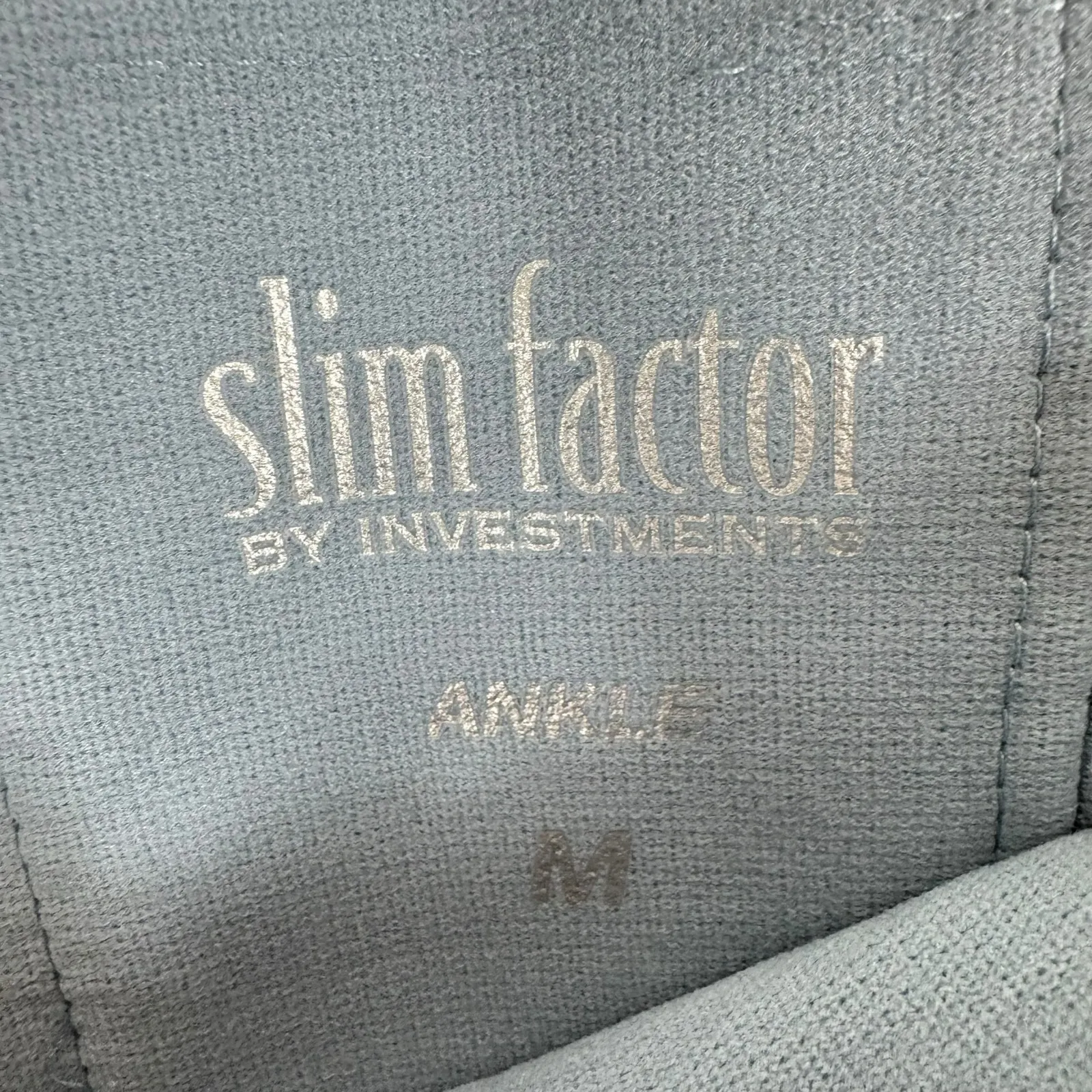 Slim Factor By Investments Baby Blue Mid Rise Skinny Ankle Stretchy Pants Size M Size M - Image 3