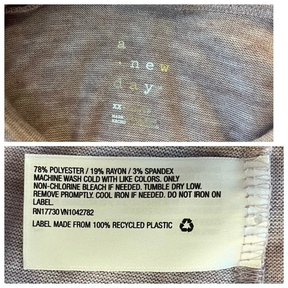 A New Day Target Women’s Top Mock Neck Tee Long Sleeve Purple Heather Size XXL - Image 9