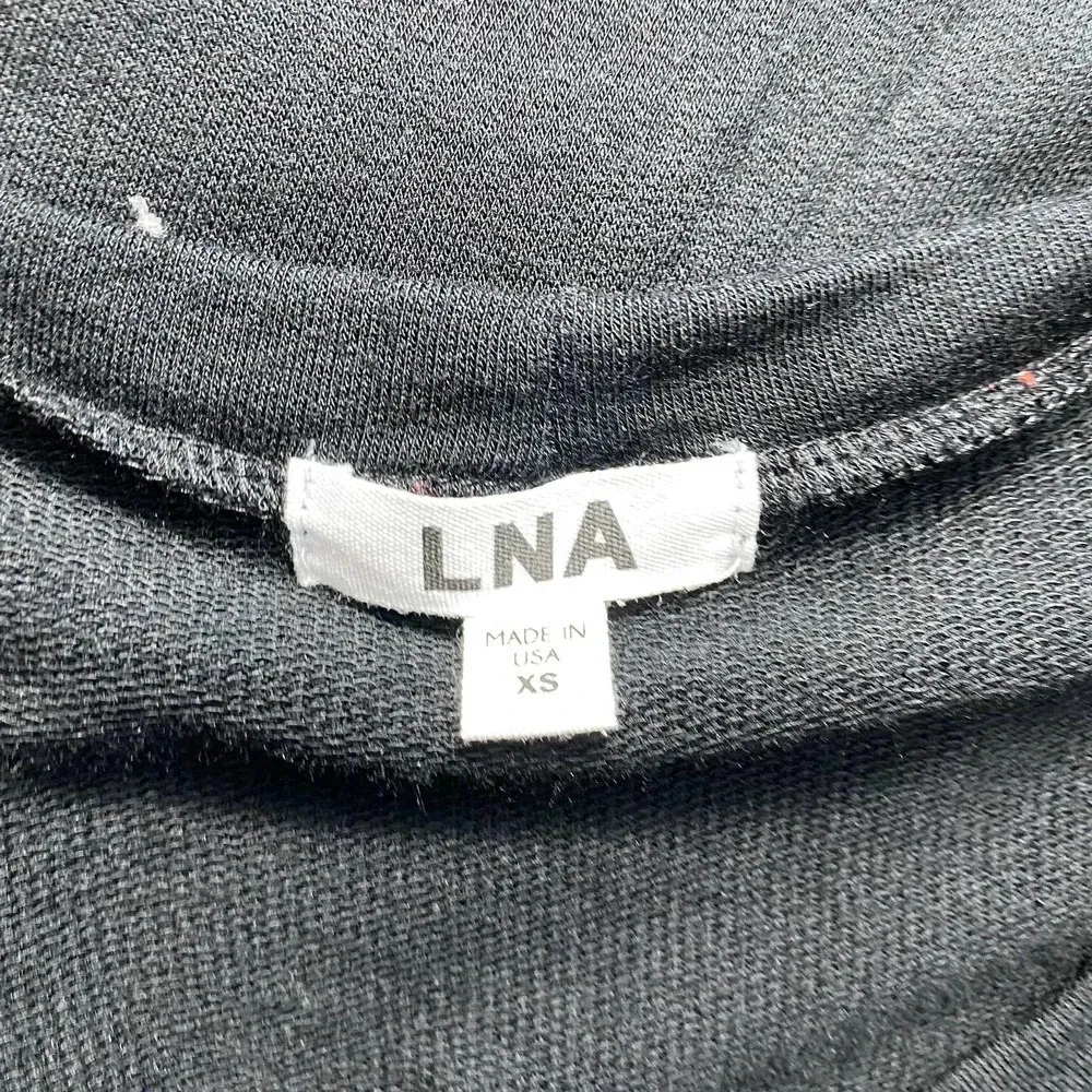 LNA Black Modal Long Sleeve Jersey Scoop‎ Neck T-Shirt Size US XS - Image 10