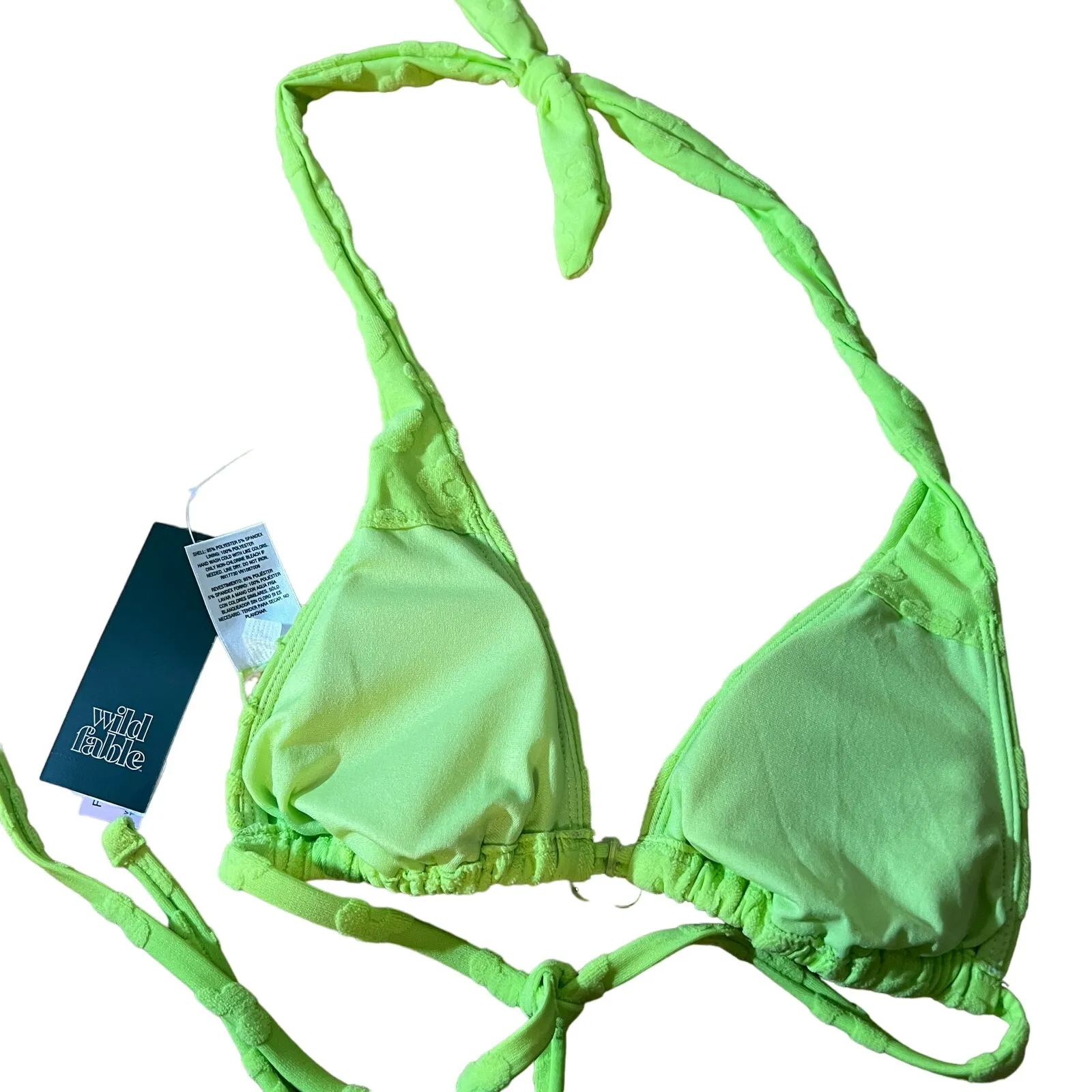 Wild Fable Women's Daisy Textured Triangle Bikini Top - Size XXS - NWT - Image 6