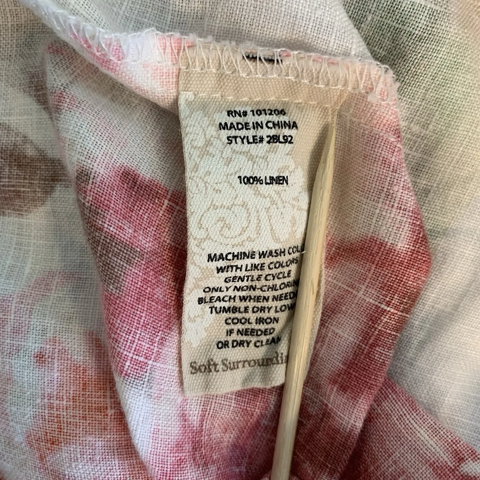 Soft Surroundings Garden Party Floral Linen Hooded Sleeveless Tunic‎ Blouse Med - Image 4