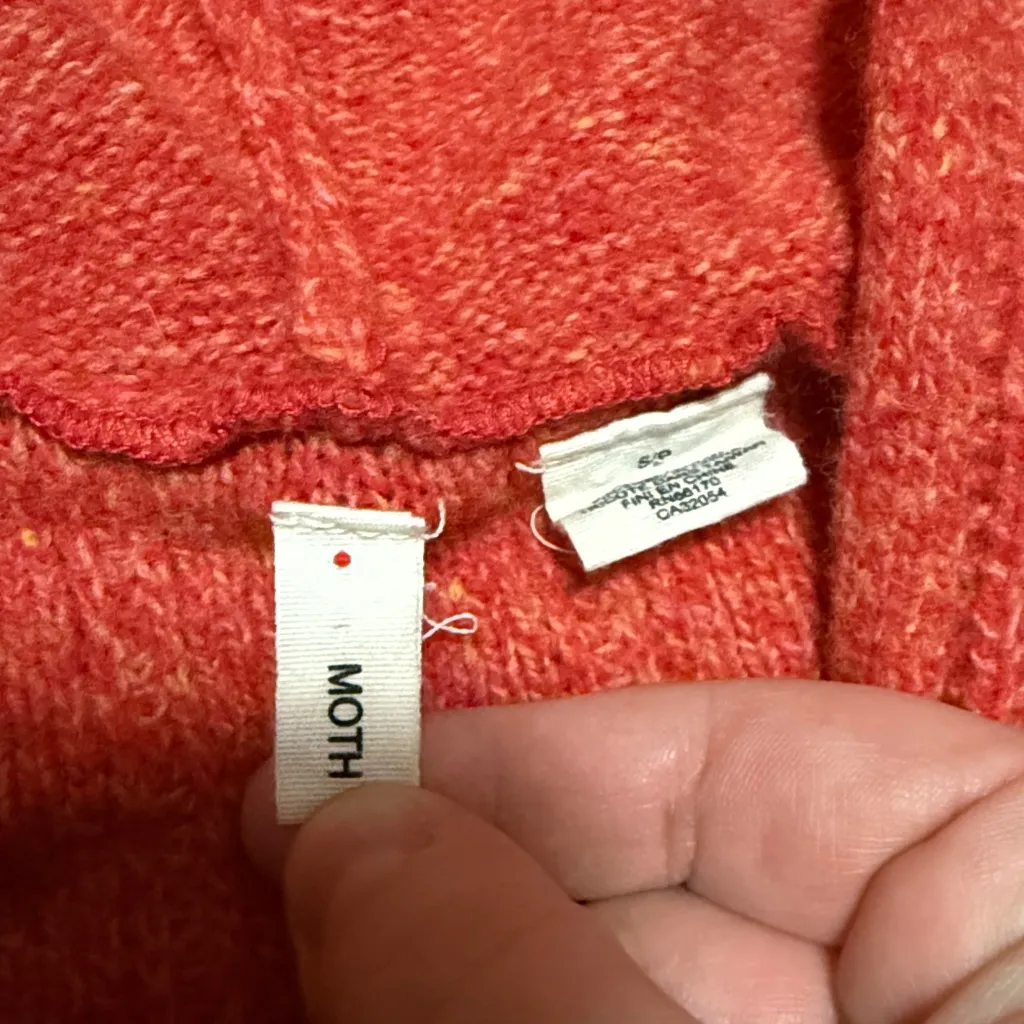 Anthropologie Moth Wool Fireside Cable
Knit Hoodie - Image 2