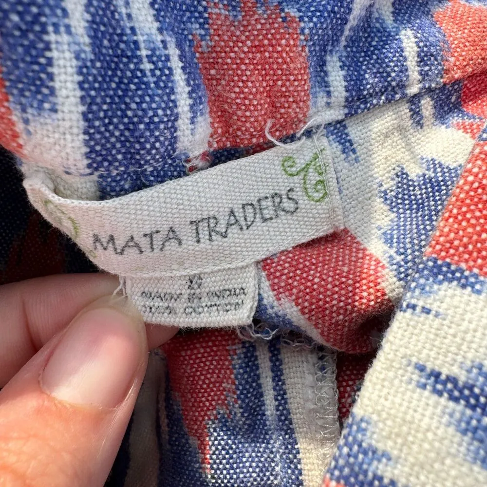 Patriotic Ikat Geometric Mata Traders Serena Short Blue - Image 4