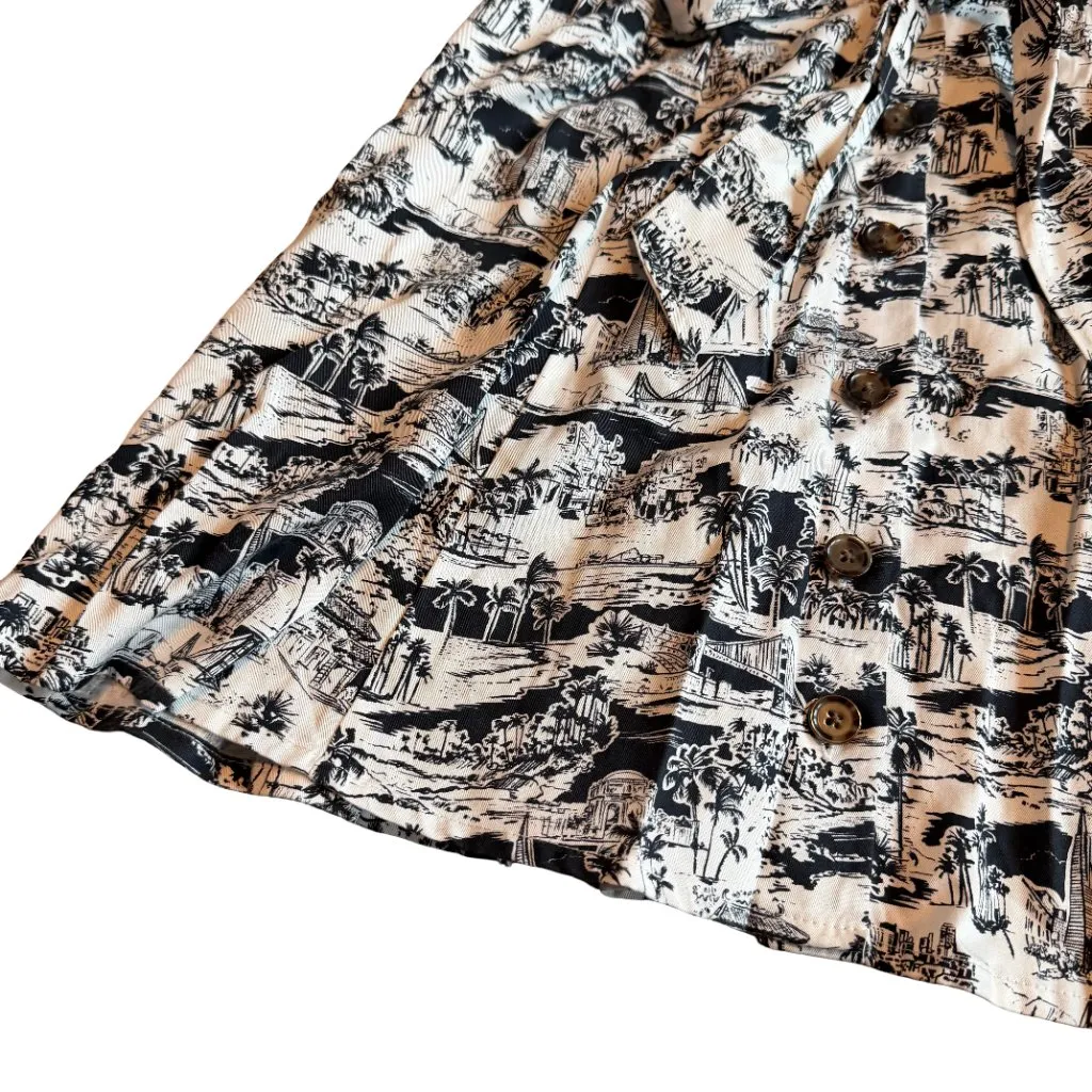 Marine Layer Camila Dress White Black Printed Button-Down Size X-Small Women's - Image 10