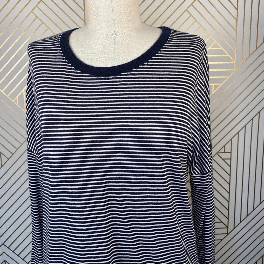 Marine Layer Navy Blue Stripe LongSleeve Tee‎ Shirt - Image 2