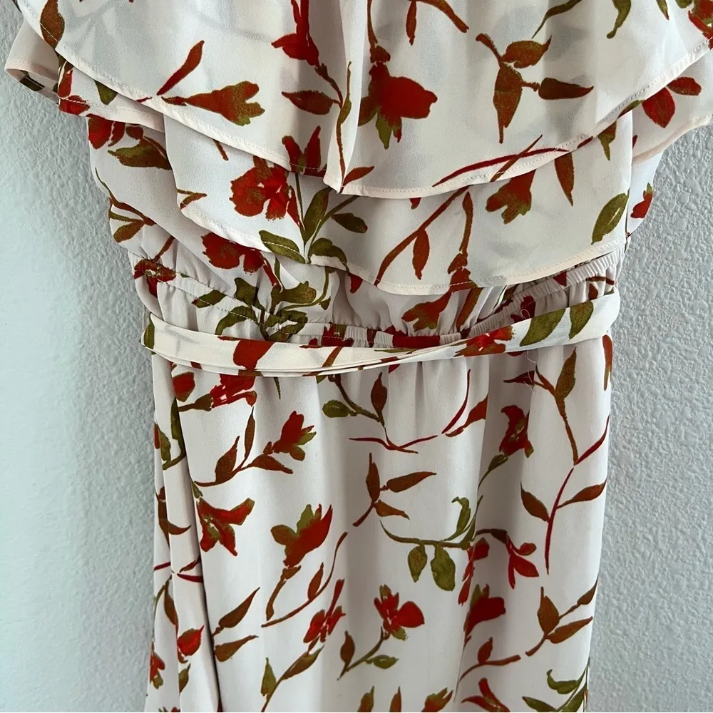 Lovers + Friends Peach Pink Floral Dress Smocked Neckline Small - Image 2