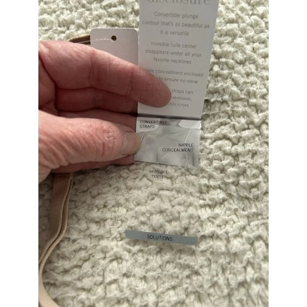 NATORI Disclosure Contour Plunge Convertible Bra Cafe Tan Ultra Light Lace 32DD - Image 5