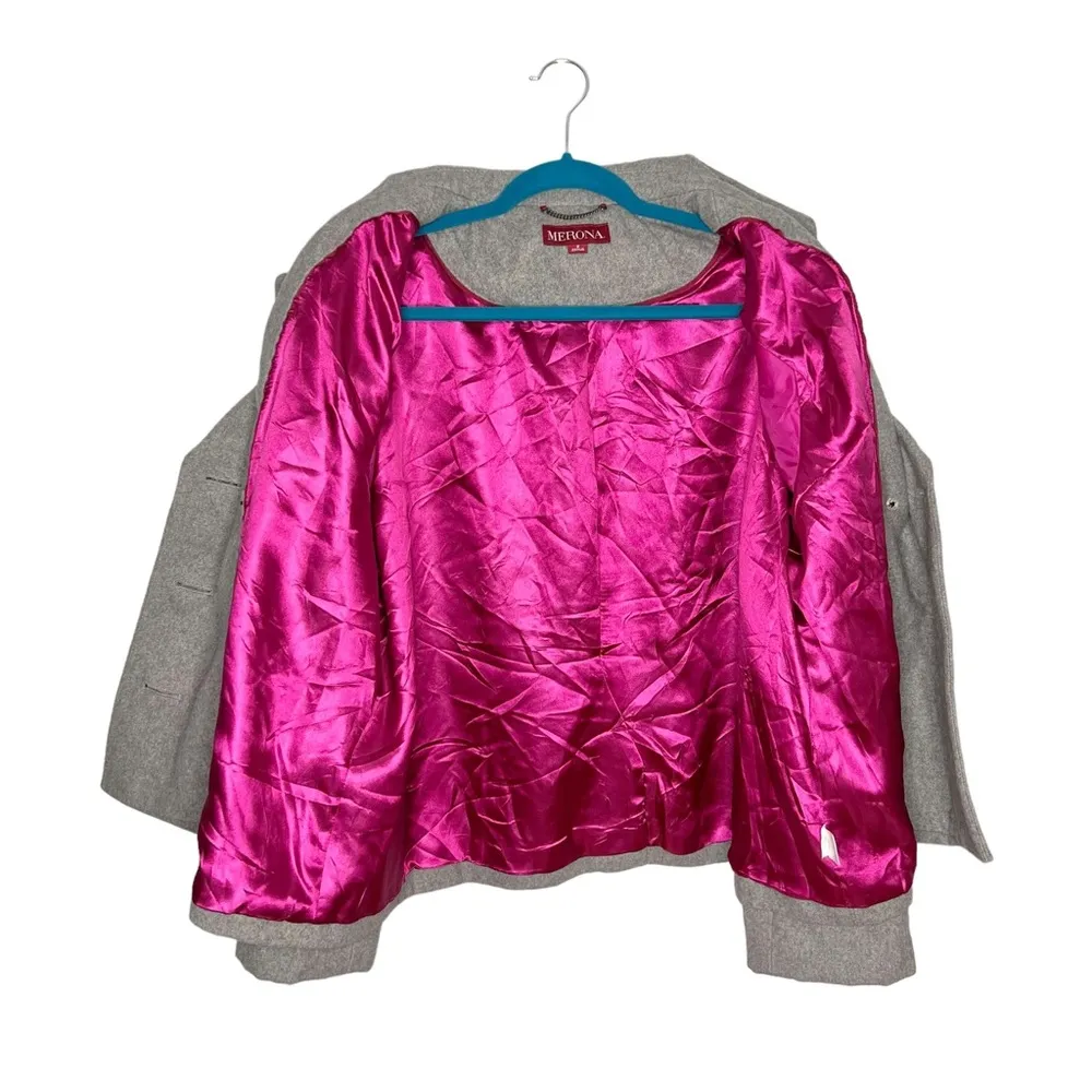 Merona Light Gray Wool Blend Double Breasted Peacoat - Image 10