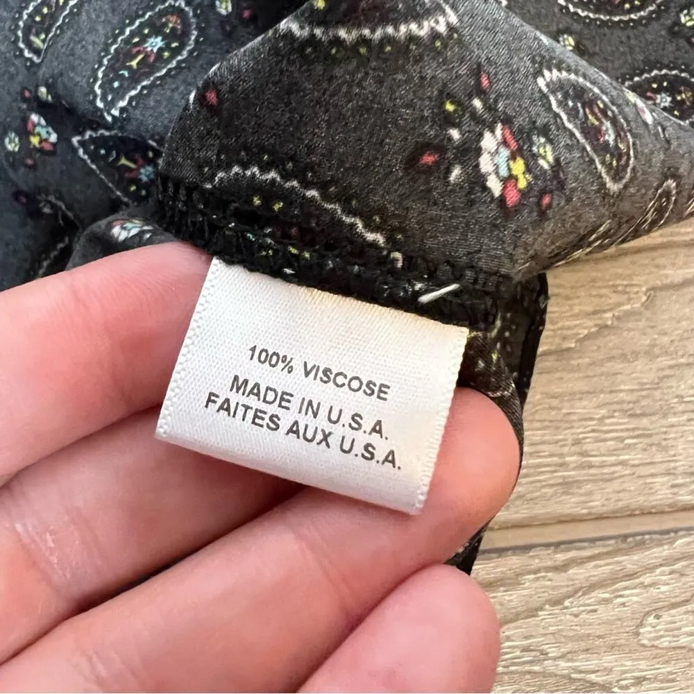 Misa Los Angeles Saskiya Black Multi Off-The-Shoulder Printed Blouse Sz XS - Image 8