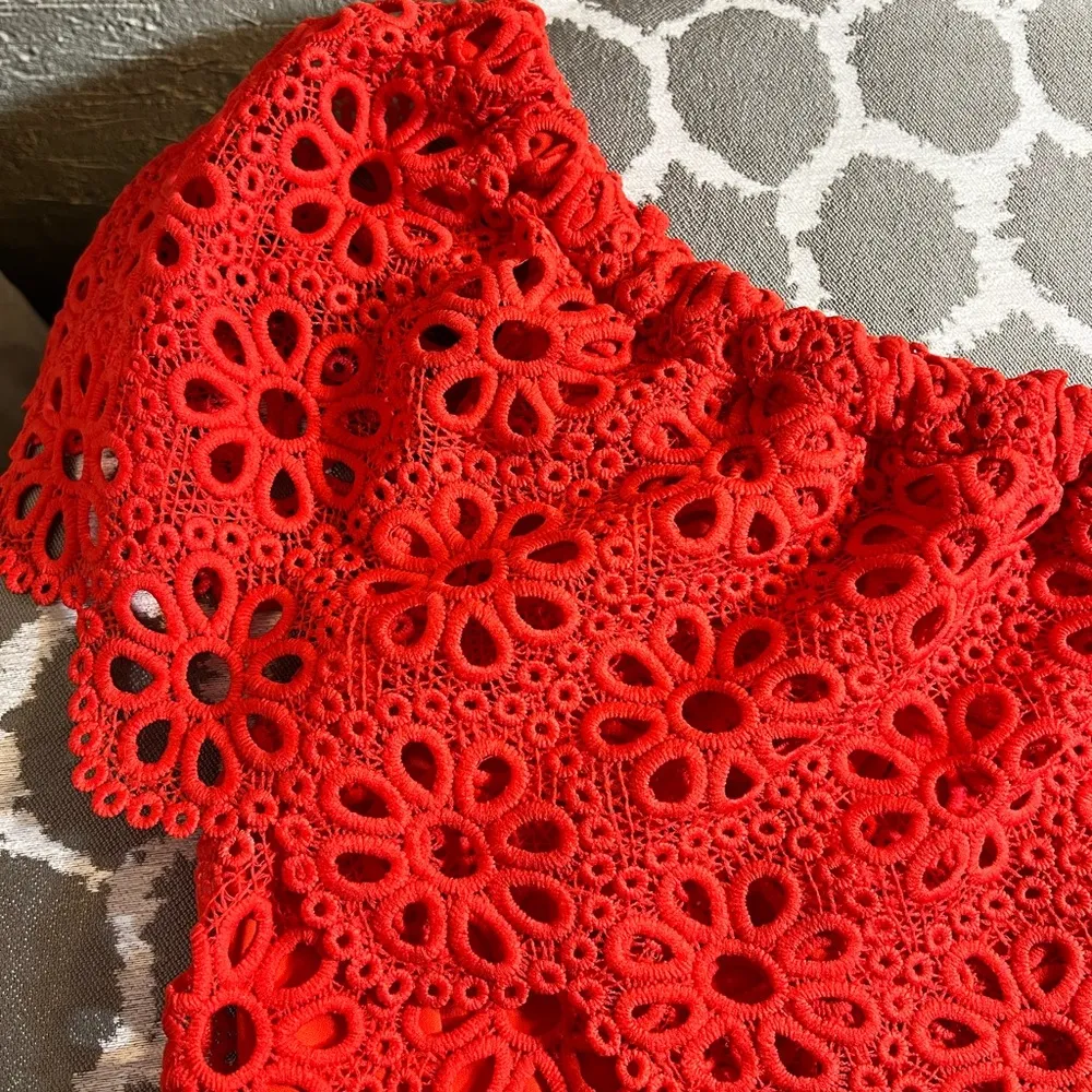 Women’s One Shoulder top by Jack by BB Dakota Red Ruffled Puff Sleeve Top - Image 7