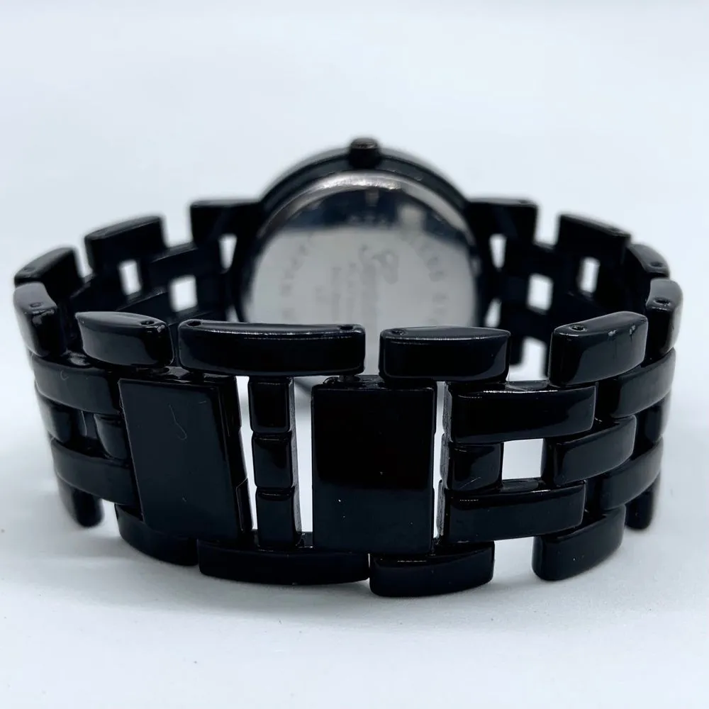 Geneva platinum ladies black toned Quartz watch 35mm 6.5” - Image 4