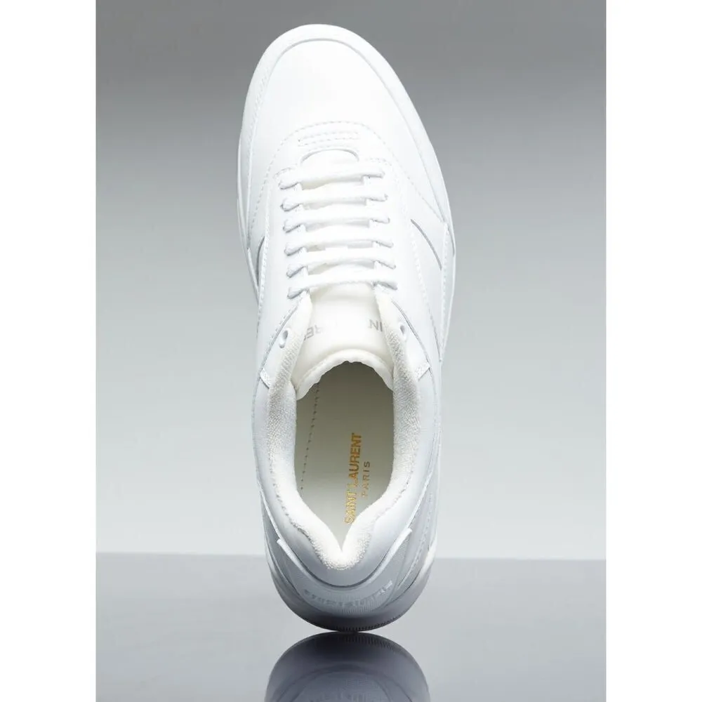 Saint Laurent Bump Leather Sneakers in Blanc Optique 39.5 New With Box Womens - Image 5